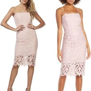 Bardot Pink Sheath Spaghetti Strap Dress